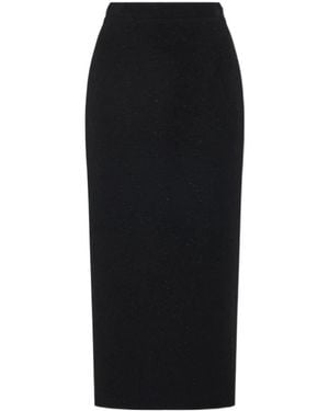 Alessandra Rich Brushed-Finish High-Waisted Skirt - Black