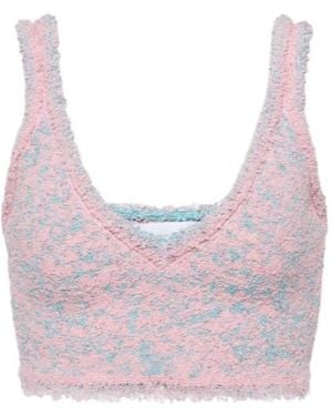 Rabanne Tweed Crop Top - Gray