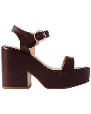 Gabriela Hearst Round-Toe High-Heeled Sandals - Brown