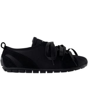 Simone Rocha Ballerina Grip Satin-Bow Ballerina Sneakers - Black