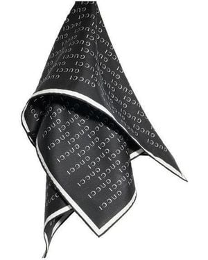 Gucci Printed Pocket Square - Black