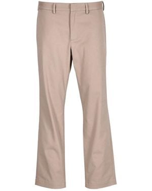 Saint Laurent Button Detailed Straight Leg Trousers - Natural