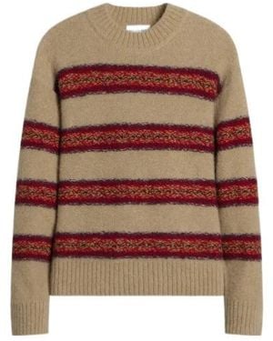 Dries Van Noten Striped Jumper With Circular Patterns - Brown
