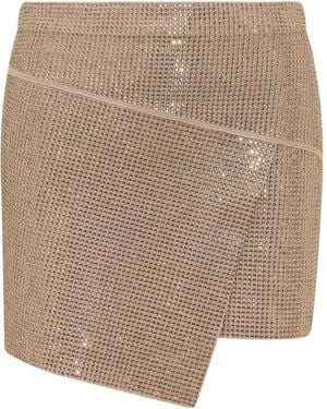 ANDREADAMO Andreadamo Asymmetric Embellished Skirt - Brown