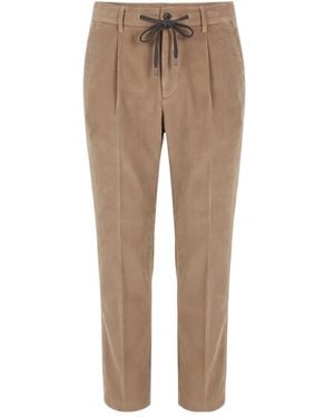 Peserico Pleated-Front Casual Pants - Natural