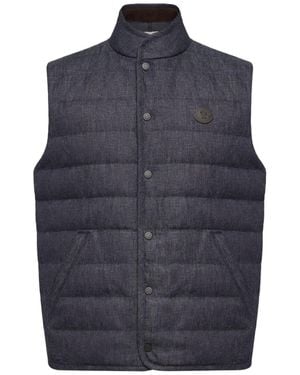 Moncler Liorane Denim Down Vest - Blue