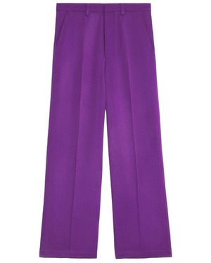 Ami Paris Ami High-Waist Wide-Leg Trousers - Purple
