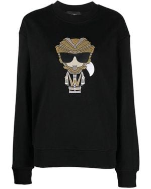 KARL LAGERFELD Graphic-Printed Crewneck Sweatshirt - Black