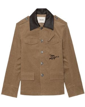 Zadig & Voltaire Veram Corduroy Embroidered Jacket - Brown