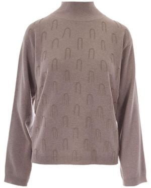 Fabiana Filippi Textured Turtleneck Knitted Jumper - Brown
