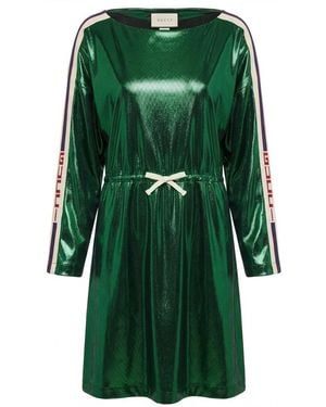 Gucci Side Spliced Short Dress - Green