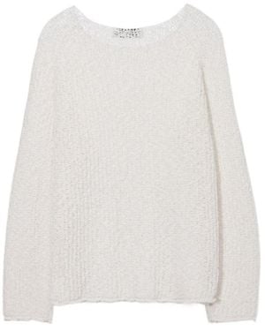 DUNST Open-Knit Sweater - White