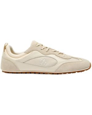 Tory Burch Field Paneled Suede Sneakers - White
