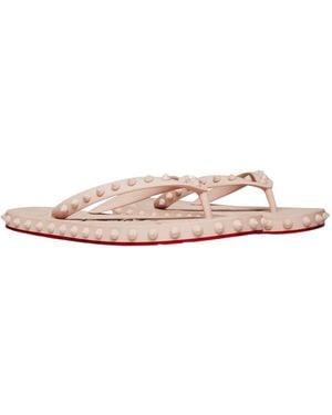 Christian Louboutin Super Loubi Rubber Flip Thong Sandals - Pink
