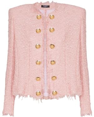 Balmain Tweed Sequinned Blazer - Pink