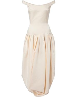 Magda Butrym Off-Shoulder Cotton And Silk Maxi Dress - White