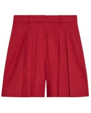 Theory Pleated Front Shorts - Red