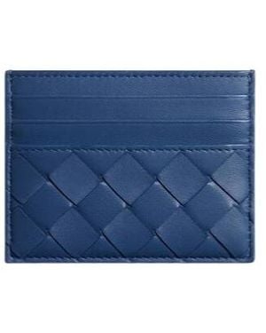 Bottega Veneta Intrecciato Credit Card Case - Blue