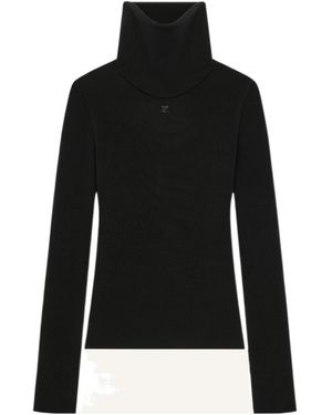Courreges High-Collar Sweater - Black