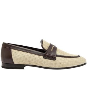 Brunello Cucinelli Straw Loafers - White