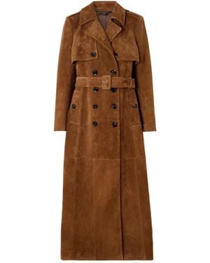 Tom Ford Belted Suede Coat - Brown