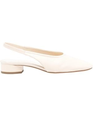 Aeyde 35Mm Leather Slingback Pumps - Natural