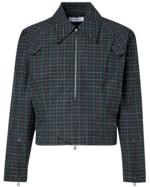 Kiko Kostadinov Kraner Checked Cotton-Blend Jacket - Blue