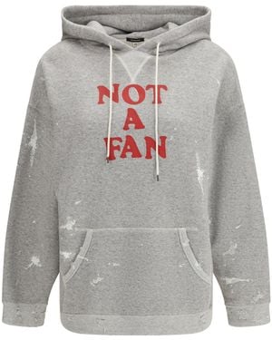 R13 Distressed Effect Not A Fan Hoodie - Grey
