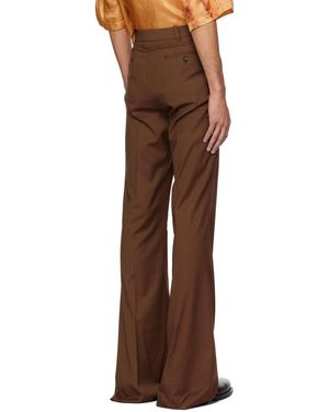 Egonlab Striped Casual Pants - Brown