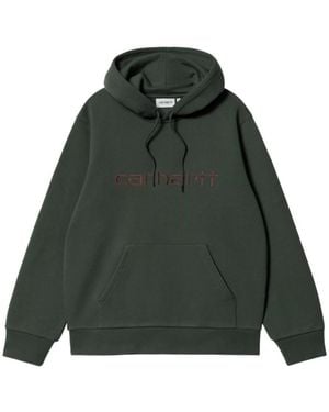 Carhartt Logo Embroidered Drawstring Hoodie - Green