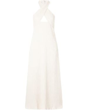 Johanna Ortiz Gauze Halterneck Maxi Dress - White