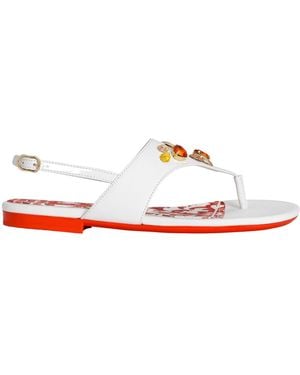 Dolce & Gabbana Crystal-Embellished Sandals - White