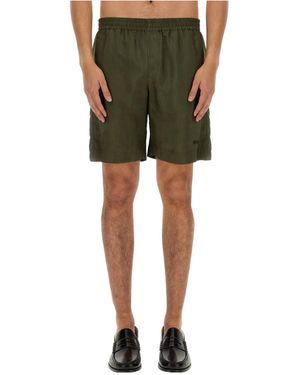 MSGM Embroidered-Logo Track Shorts - Green
