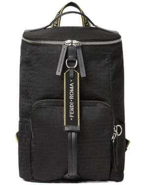Fendi Zip-Fasten Tourist Backpack - Black