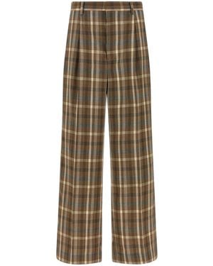 AURALEE Super 130's Wool Plaid Casual Trousers - Natural