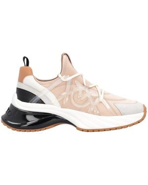 Pinko Love Birds Panelled Lace-Up Trainers - White