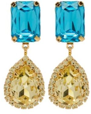Magda Butrym Crystal-Embellished Drop Earrings - Blue
