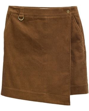 Barbour Corduroy Wrap Mini Skirt - Brown