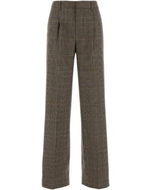 Pt Pantaloni Lola Check-Pattern Trousers - Grey