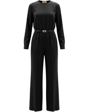 Gucci Satin Square G Belt Jumpsuit - Black