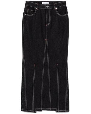 Marine Serre Crescent-Moon Maxi Skirt - Black