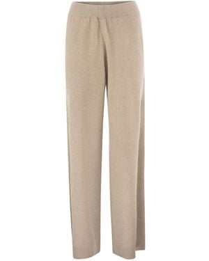 Fabiana Filippi Sequin-Knit Casual Trousers - Natural