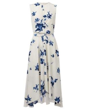 Altuzarra Penny Floral Silk Wrap Dress - Blue