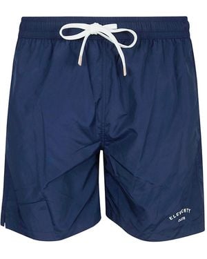 Eleventy Club Drawstring Swim Shorts - Blue