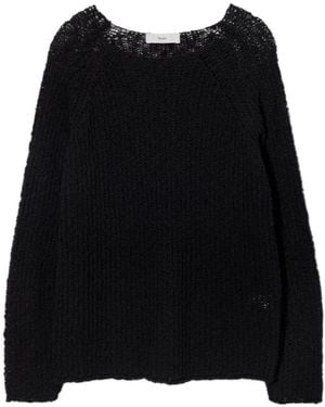 DUNST Open-Knit Sweater - Black