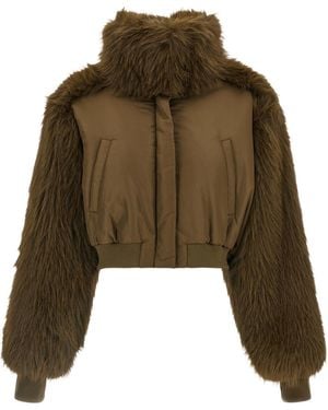 Fabiana Filippi Casual Jacket With Faux Fur Collar - Green