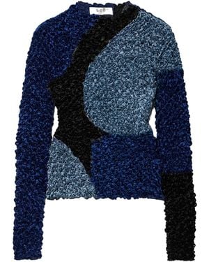 Sea Med And Crushed Velvet Top - Blue