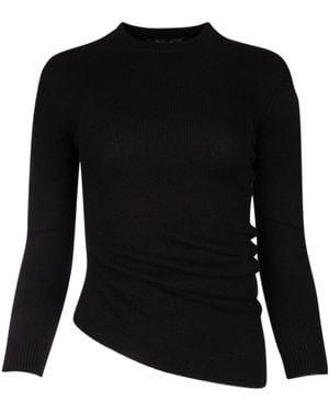 Loro Piana Asymmetric-Hem Cashmere Top - Black