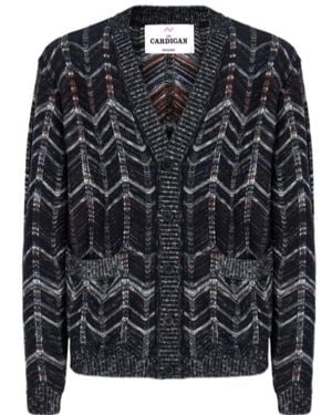 Missoni Chevron Ribbed-Trim Cardigan - Black