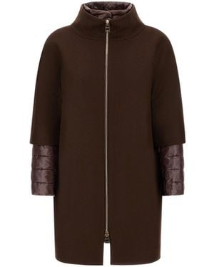 Herno Layered Zipped Coat - Brown